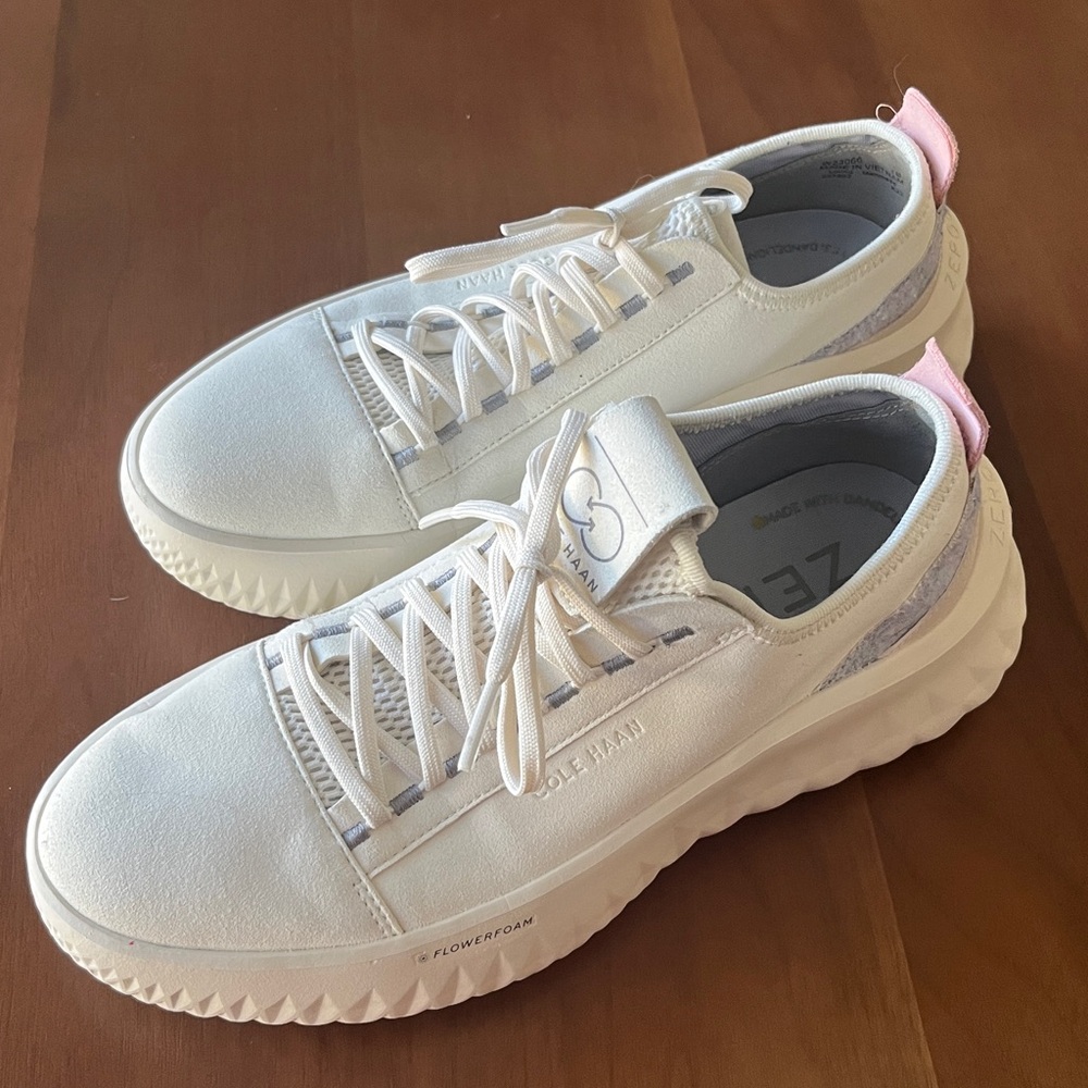 Cole Haan White Sneakers with Pink Highlights